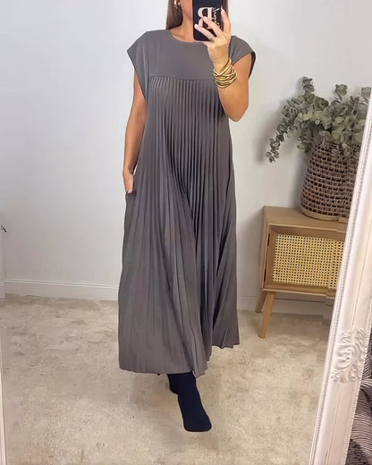 Clara | Vestido Plisado Sencillo Sin Mangas