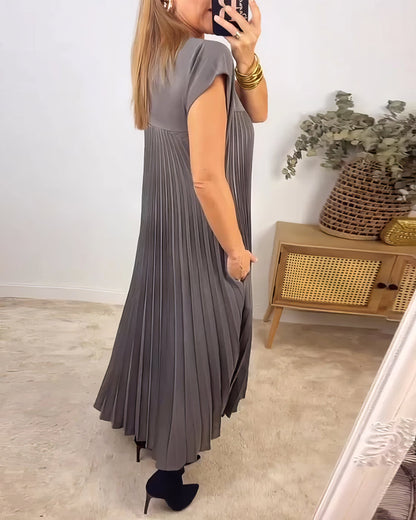 Clara | Vestido Plisado Sencillo Sin Mangas