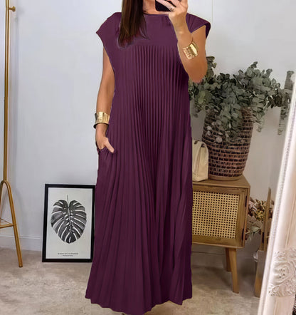 Clara | Vestido Plisado Sencillo Sin Mangas