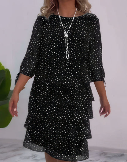 Clara | Vestido Casual Con Estampado Y Capas