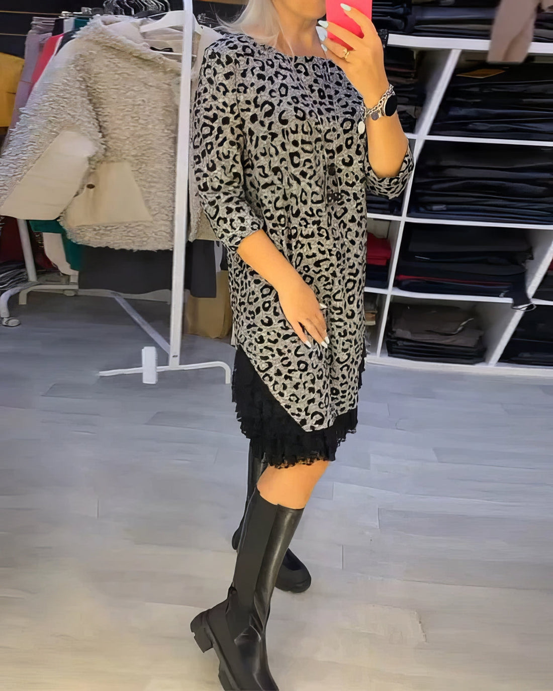 Carla | Vestido Elegante Estampado De Leopardo