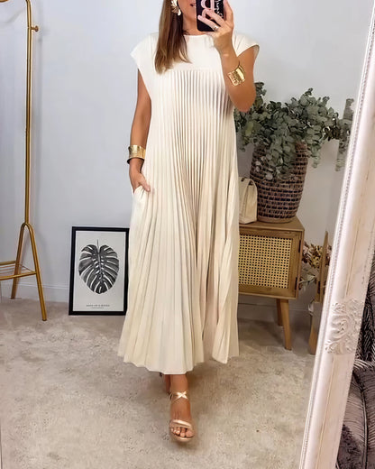 Clara | Vestido Plisado Sencillo Sin Mangas