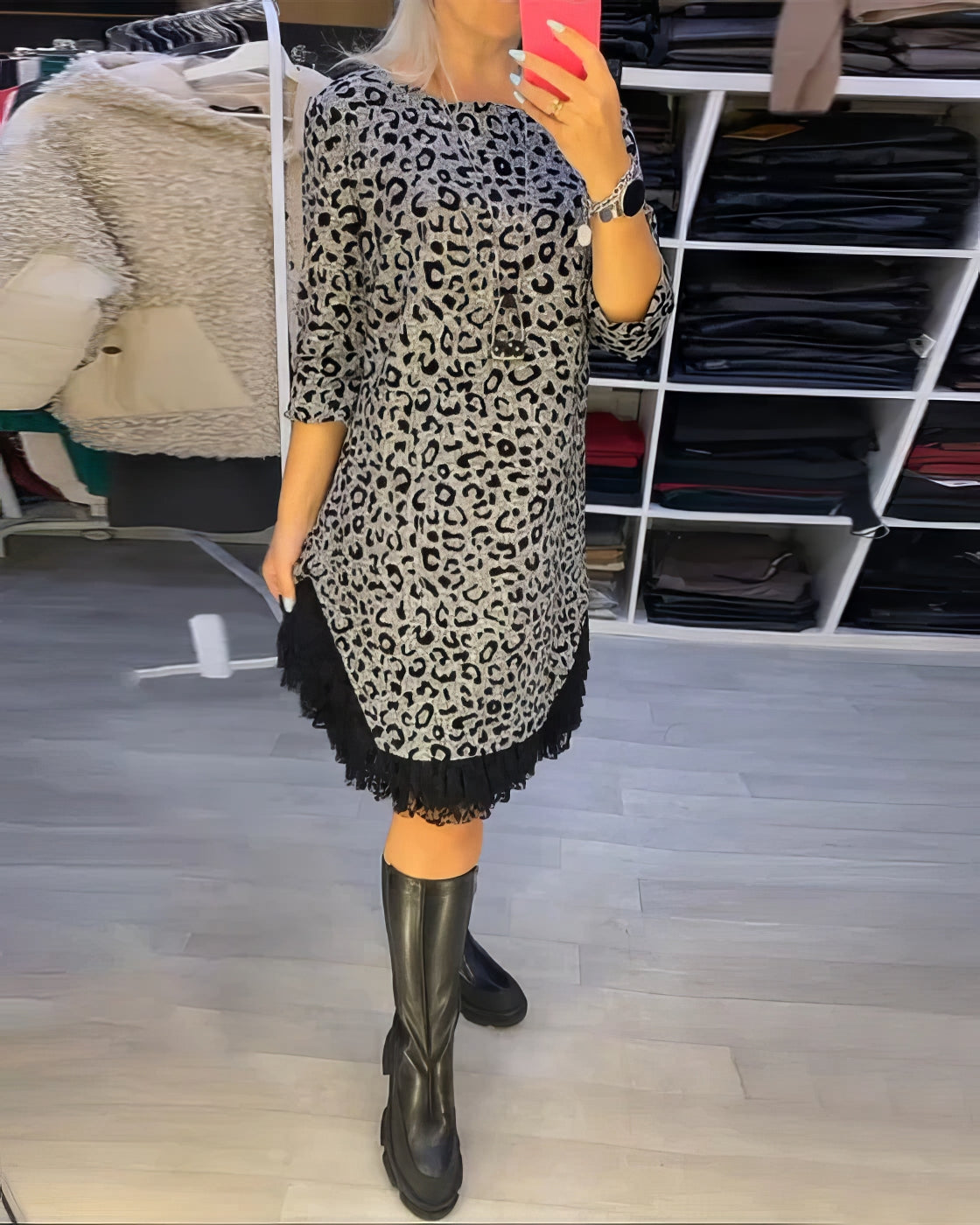 Carla | Vestido Elegante Estampado De Leopardo