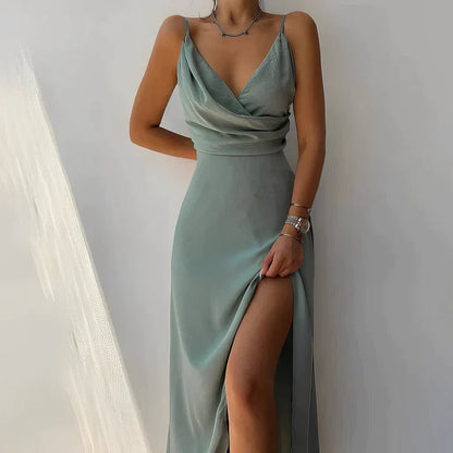 Emery | Vestido Elegante Con Escote Drapeado