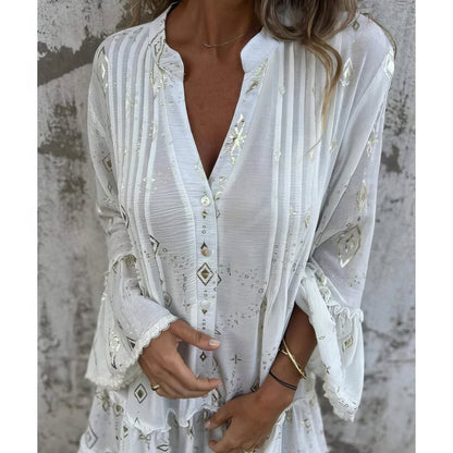 Isabel | Vestido Cómodo Con Escote En V Y Estampado