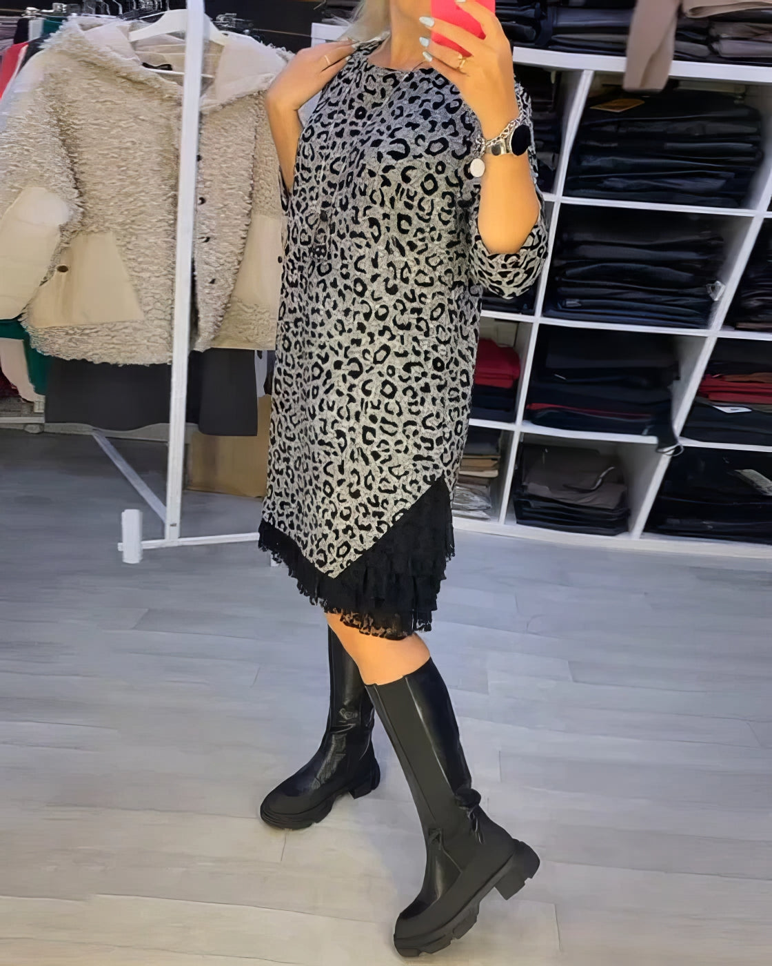 Carla | Vestido Elegante Estampado De Leopardo