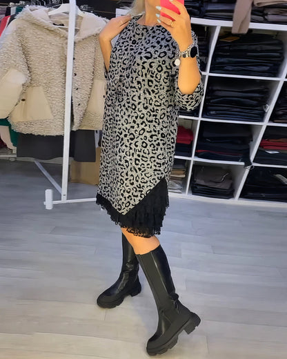 Carla | Vestido Elegante Estampado De Leopardo