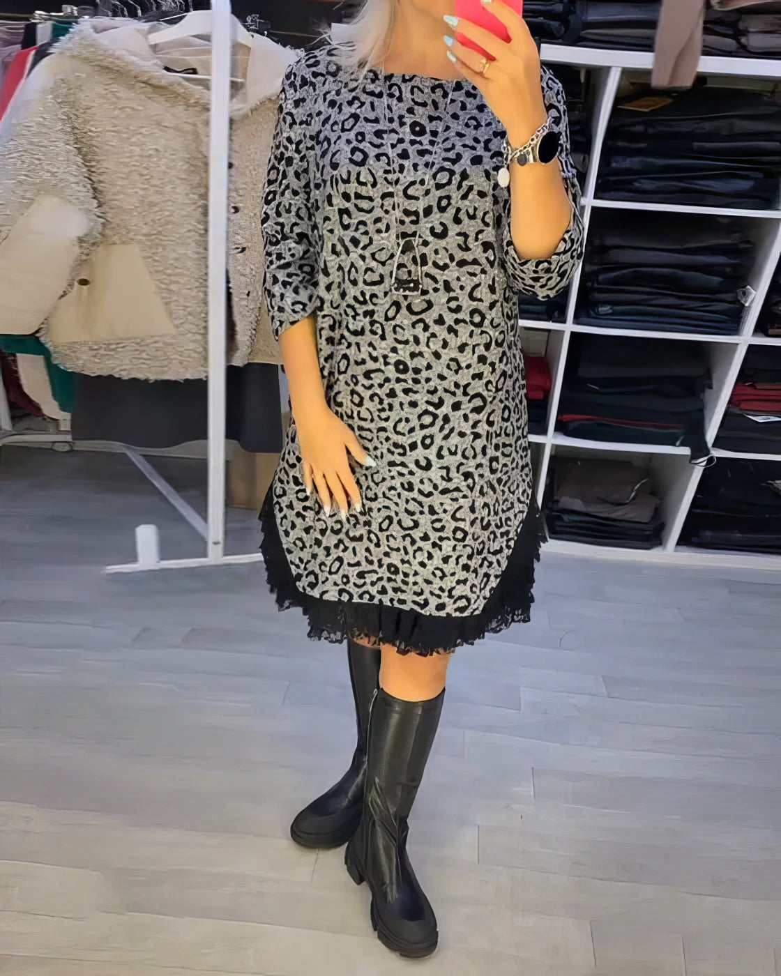 Carla | Vestido Elegante Estampado De Leopardo