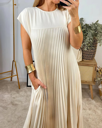 Clara | Vestido Plisado Sencillo Sin Mangas