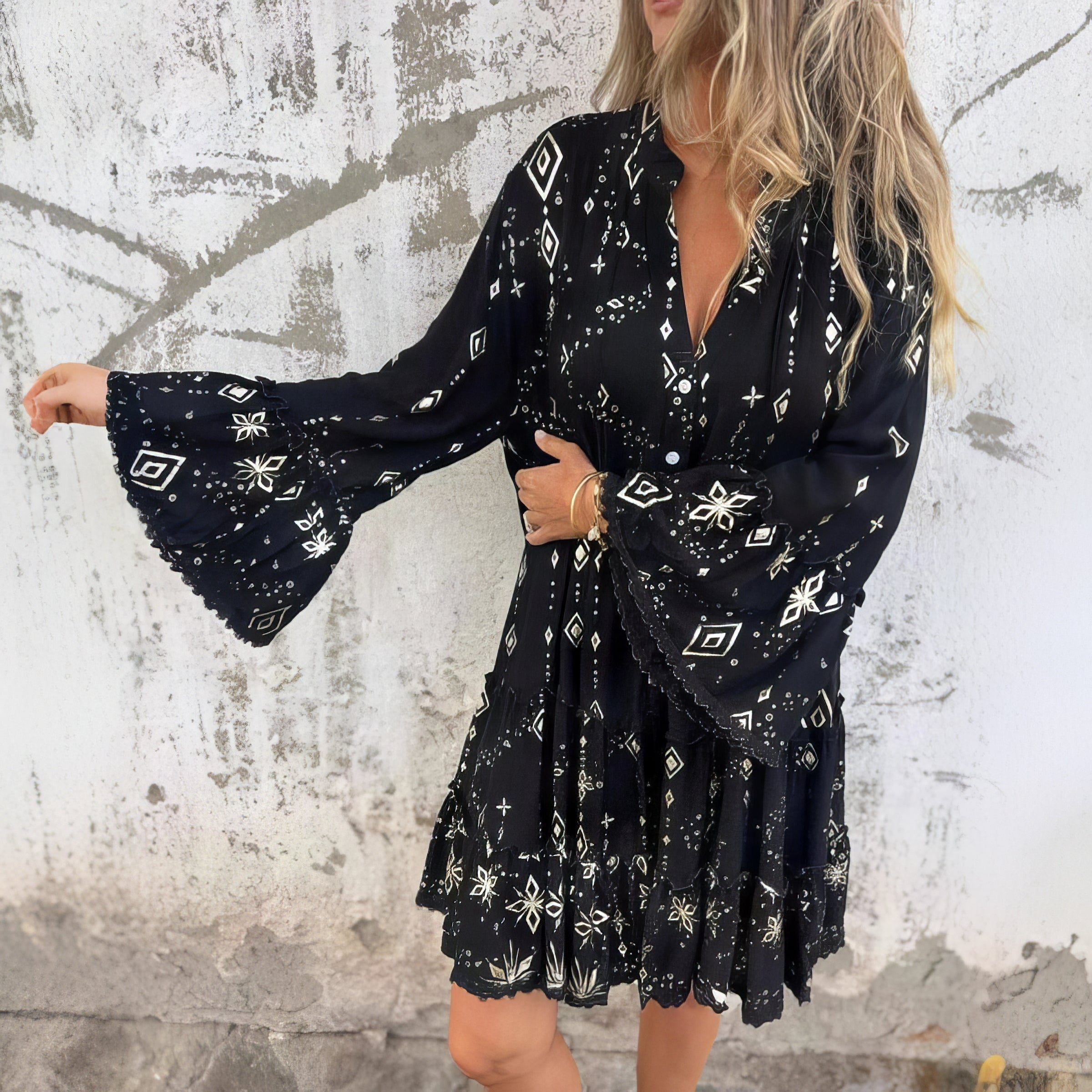 Isabel | Vestido Cómodo Con Escote En V Y Estampado
