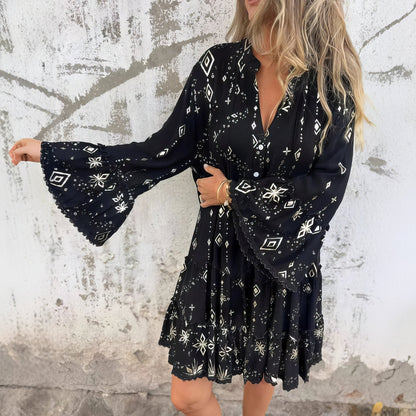 Isabel | Vestido Cómodo Con Escote En V Y Estampado