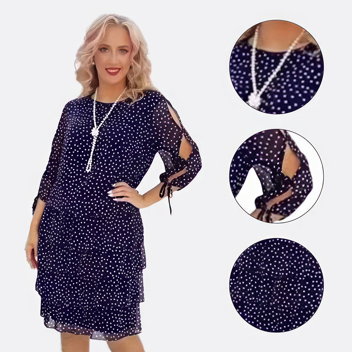 Clara | Vestido Casual Con Estampado Y Capas