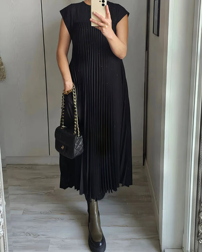 Clara | Vestido Plisado Sencillo Sin Mangas