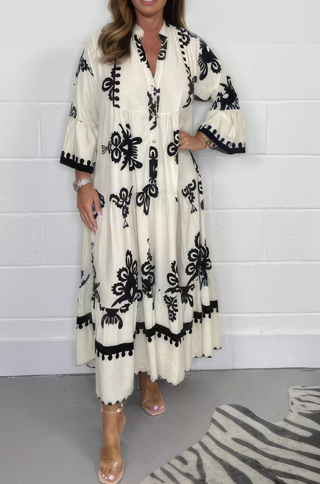 Flora | Vestido Floral Con Mangas Ligeras Y Tejido Suave